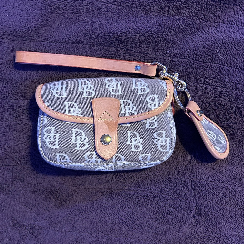 Dooney & Bourke Gray and Tan Wristlet